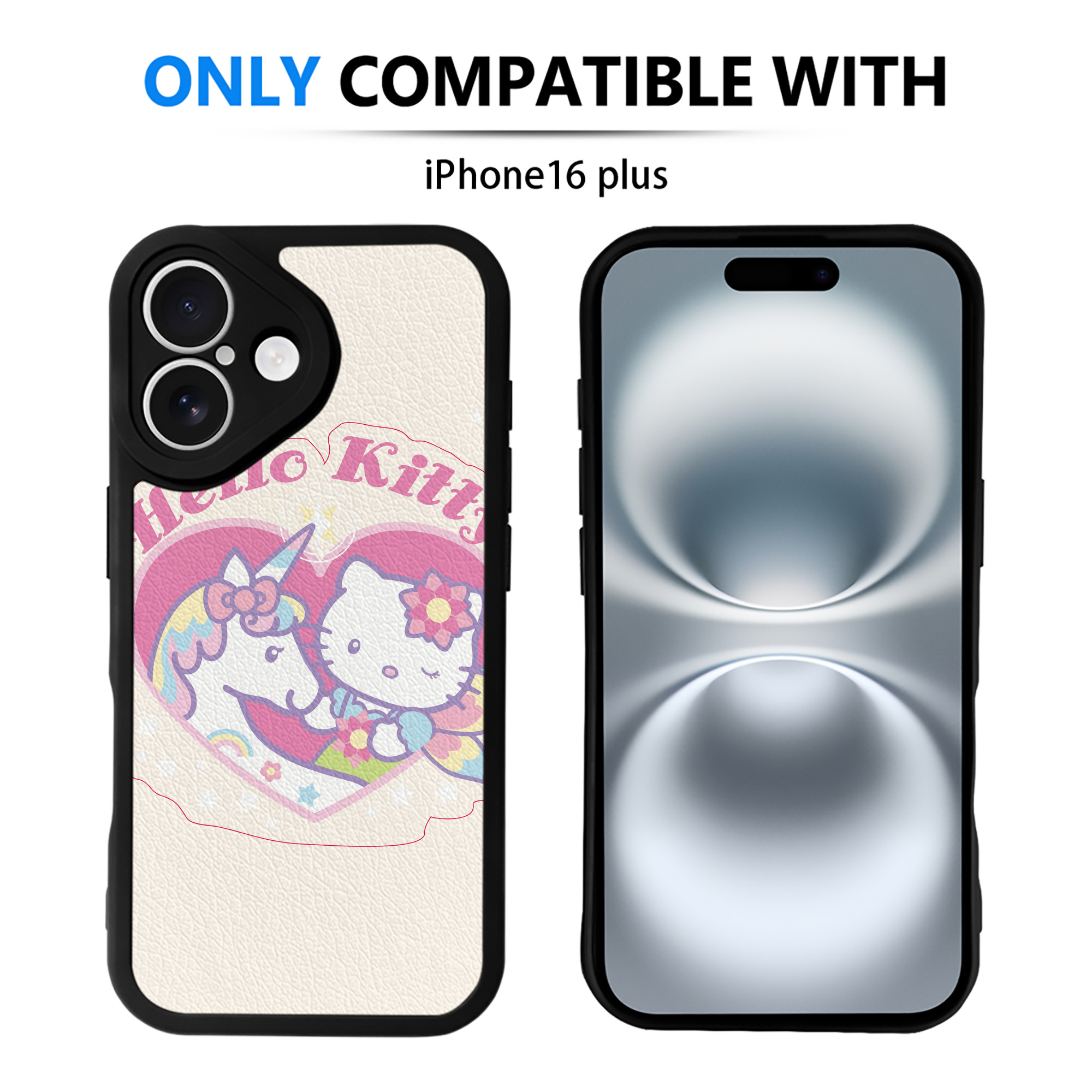 （画像用） Hello Kitty ハローキティ 【iPhone 16シリーズ対応】シリコンスマホケース（レザー調） 材質：シリコン